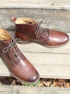 Frye Brown Leather Lace-up Boots, Made in Mexico, Men's 10.5 D